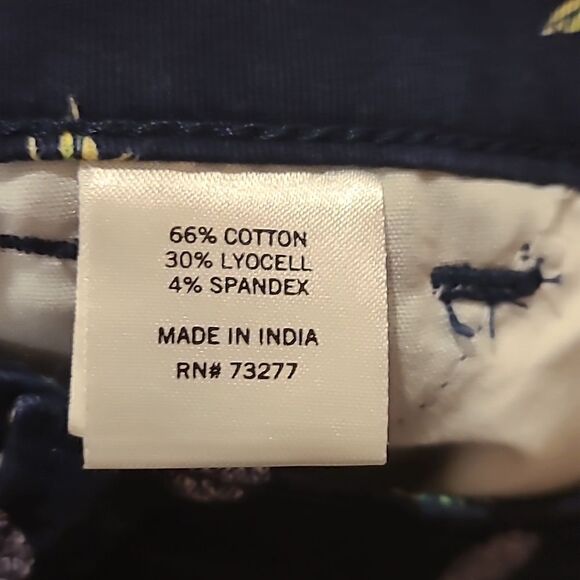 SO lowrise favorite Midi womens navy blue pineapple cotton shorts size 1 - Picture 3 of 5